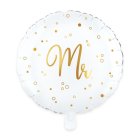Mr Folieballon Hvid/Guld