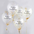 Happy Birthday Konfetti Balloner Guld
