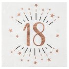 18 Års Konfetti Servietter Rosaguld