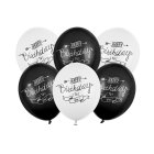 Happy Birthday Latexballoner Sort/Hvid