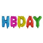 Hbday Folieballoner Multifarvet