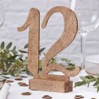 Glitter/Rosaguld Bordnumre Nr. 1-12