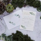 Geo Greenery Bryllupsinvitationer