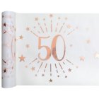 50 Års Bordløber Hvid/Rosaguld