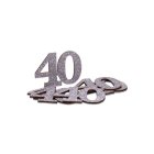 40 Års Bordkonfetti Sølv