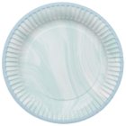 Marmor Paptallerkener Lyseblå