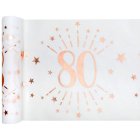 80 Års Bordløber Hvid/Rosaguld