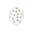 Prikkede Latexballoner Klar/Guld