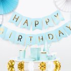 Happy Birthday Flagguirlande Lyseblå