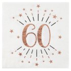 60 Års Konfetti Servietter Rosaguld