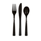 Plastik Bestik Sort