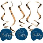Happy Birthday Swirls True Blue