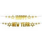 Happy New Year Guirlande Guld