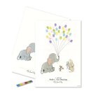 Elefant Fingeraftryk Plakat Pastelfarver