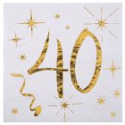 40 Års Servietter Guld