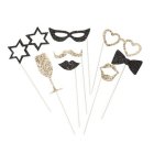 Galla Photobooth Selfie Rekvisitter Sort/Guld