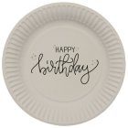 Happy Birthday Paptallerkener Creme/Sort