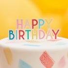 Happy Birthday Akryl Kagetopper Multifarvet
