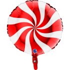 Swirly Folieballon Rød/Hvid