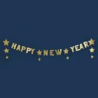 Happy New Year Stjerne Guirlande Guld