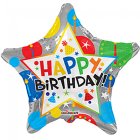 Stjerne Happy Birthday Folieballon