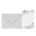 Botaniske Invitationer Med Kuverter Grøn/Hvid
