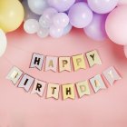 Happy Birthday Flagbanner Pastel