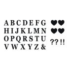 Bogstav Klistermærker Sort