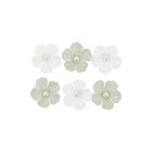 Papirblomster Med Perle Hvid/Salviegrøn