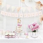 Bride & Groom Flagguirlande Rosa