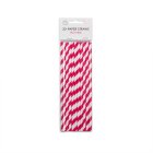 Stribede Papirsugerør Pink