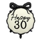 Happy 30 Folieballon Sort/Hvid