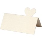 Hjerte Bordkort Hvid 8 x 8,5 cm 20-pak B