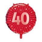 40 År Folieballon Rød