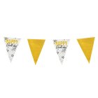 Happy Birthday Stjerne Vimpelguirlande Guld