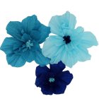 Crepe Papirblomster Blå