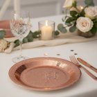 Glitrende Paptallerkener Rosaguld