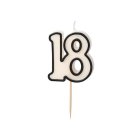 18-Års Kagelys Sort/Hvid