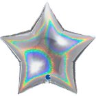 Stjerne Folieballon Holografisk Sølv