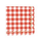 Stribede Picnic Servietter Rød/Hvid