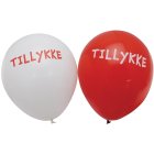 Tillykke Balloner Rød/Hvid