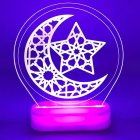 Eid og Ramadan 3D Led bordstander Halvmåne/Stjerne