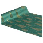 Juletræ Velour Bordløber Grøn/Guld