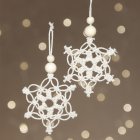 Macramé Juletræspynt: Iskrystal, DIY