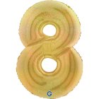 8-Tal Folieballon Holografisk Guld