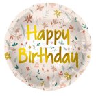 Happy Birthday Blomster Folieballon