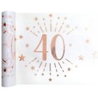 40 Års Bordløber Hvid/Rosaguld