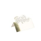 Happy Birthday Bordkort Hvid/Guld