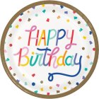 Konfetti Happy Birthday Middagstallerkener