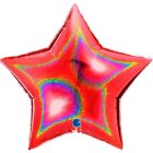 Stjerne Folieballon Holografisk Rød